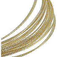 Textured Round Brass Wire, Light Gold, 20 Gauge, 0.8mm, 6m/roll(CWIR-WH0009-05LG)