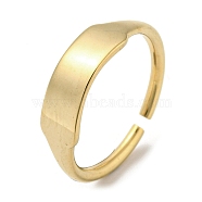 304 Stainless Steel Blank Rectangle Open Cuff Rings for Women, Golden, US Size 6 3/4(17.1mm)(RJEW-D022-02G)