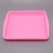 Silicone Cake Pan, Nonstick Baking Cake Molds, Rectangle, Hot Pink, 320x255x37mm(BAKE-J001-01)