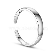 SHEGRACE Rhodium Plated 925 Sterling Silver Cuff Rings, Open Rings, Platinum, 18mm(JR232A)