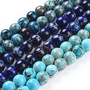 Natural Imperial Jasper Beads Strands, Dyed, Round, Mixed Color, 10mm, Hole: 1.8mm, about 40pcs/strand, 15.51 inch(39.4cm)(G-G814-07-10mm)