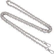 Bag Strap Chains, with Iron Cable Chains and Alloy Swivel Clasps, for Bag Straps Replacement Accessories, Platinum, 120x0.75cm(FIND-WH0043-92P)