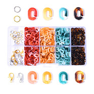 800Pcs 4 Colors Oval Acrylic Linking Rings, 20Pcs Iron Jump Rings, 8Pcs Zinc Alloy Lobster Claw Clasps, for DIY Glasses Chain Kits, Mixed Color, 9x6.5x2mm, Inner Diameter: 5mm, 800pcs(DIY-YW0002-39)