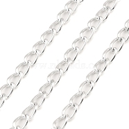 Oxidation Aluminum Curb Chains, Unwelded, with Spool, Silver, 8.5x5x1mm, about 164.04 Feet(50m)/Roll(CHA-D001-09S)
