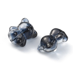 Handmade Lampwork Beads, Bear, Black, 14x11.5~12x9mm, Hole: 1mm(LAMP-CJC0008-13I)