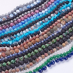 Natural & Synthetic Gemstone Beads Strands, Mixed Shapes, Mixed Color, 5.5~12x4.5~10mm, Hole: 1mm, about 20~38pcs/strand, 13 inch~15 inch(G-XCP0002)