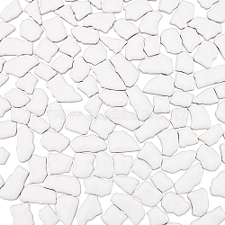 Porcelain Mosaic Tiles, Irregular Shape Mosaic Tiles, for DIY Mosaic Art Crafts, Picture Frames and More, White, 5~30x4mm, about 150pcs/200g, 400g/box(AJEW-PH0001-05-WH)