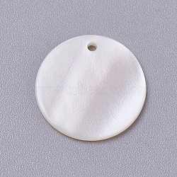 Shell Pendants, Flat Round, 17.5x1.5mm, Hole: 1.5mm(SSHEL-TAC0001-03C)