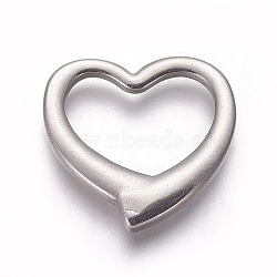 304 Stainless Steel Linking Rings, Heart, Stainless Steel Color, 24x24x3.5mm(X-STAS-P231-22P)
