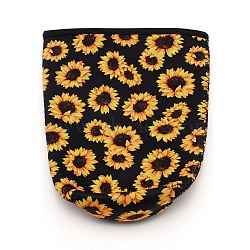 Neoprene Red Wine Cup Sleeve, Column, Sunflower Pattern, 160x137x8mm(AJEW-WH0241-51C-02)