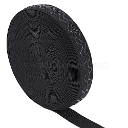 Silicone Non Slip Knitted Elastic Belt, Silicone Gripper Elastic Band for Clothing Sewing, Black, 18.5mm, about 10.00 Yards(9.14m)/Roll(OCOR-WH0060-65)