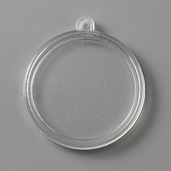 Transparent Acrylic Big Pendants, for Coin Collection, Flat Round, Clear, 52.5x47x6.5mm, Hole: 2mm(FIND-WH0120-62)