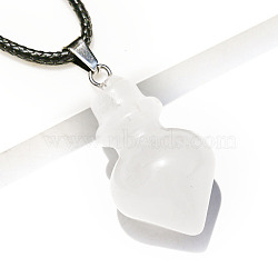 Natural Quartz Crystal Pendants Necklaces, Cone, 17.72 inch(45cm)(PW-WG20063-05)