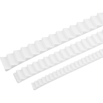 BENECREAT 3Pcs 3 Style Plastic Step Board Plastic Plate Model, for DIY Model Sheet Construction Material, White, 215~220x10~20x3~5mm, 1pc/style