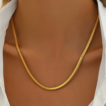 Iron Snake Chain Punk Hip-hop Minimalist Fashion Women's Necklace, Golden, 20.08 inch(51cm)