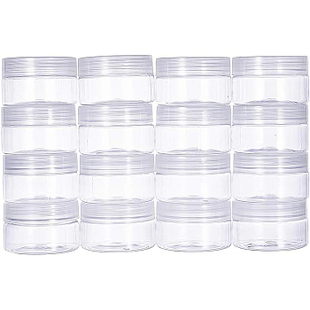 Plastic Beads Containers, Column, Clear, 4.2x6.7cm, 16pcs/set