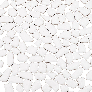 Porcelain Mosaic Tiles, Irregular Shape Mosaic Tiles, for DIY Mosaic Art Crafts, Picture Frames and More, White, 5~30x4mm, about 150pcs/200g, 400g/box