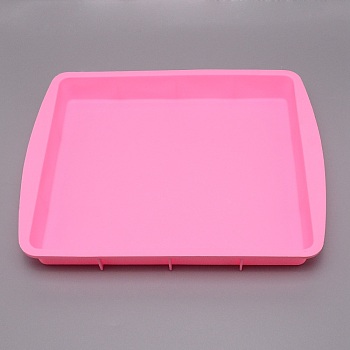 Silicone Cake Pan, Nonstick Baking Cake Molds, Rectangle, Hot Pink, 320x255x37mm