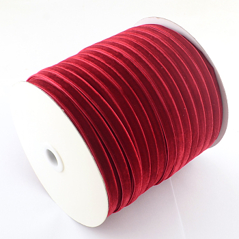1/8 inch Single Face Velvet Ribbon, FireBrick, 1/8 inch(3.2mm), about 200yards/roll(182.88m/roll)
