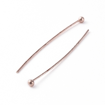 Brass Ball Head Pins, Rose Gold, 29.5x0.6mm, about 100pcs/bag