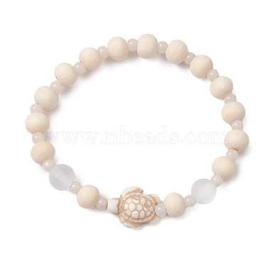 White Tortoise Synthetic Turquoise Bracelets