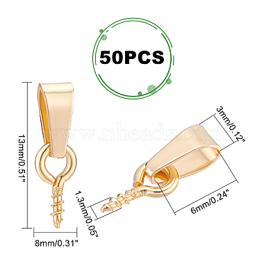 unicraftale 50pcs 304 bélières à vis en acier inoxydable(FIND-UN0001-24)-2