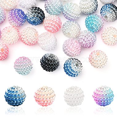 50 pièces 5 couleurs perles acryliques imitation perle(OACR-FS0001-04)-2