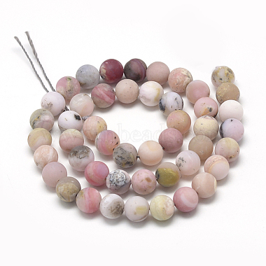 Chapelets de perles en opale rose naturelle(G-R446-4mm-38)-2