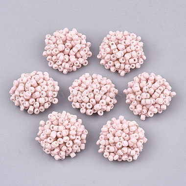 19mm Light Gold Pink Others Glass Cabochons