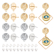 BENECREAT 16Pcs 2 Color Brass Stud Earring Findings(KK-BC0010-36)-1