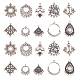 60Pcs 10 Styles Tibetan Style Alloy Cabochon Connector Settings(TIBE-CJ0001-14)-1