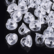 Acrylic Bead Cap Bails, for Cover Pendants, Flat Round, Clear, 8x6mm, Hole: 3mm, about 2000pcs/500g(SACR-S303-006)