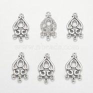 Alloy Teardrop Chandelier Component Links, Lead Free and Cadmium Free, Antique Silver, 34x18x1.5mm, Hole: 2mm(X-EA9733Y)