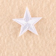 Computerized Embroidery Cloth Iron on/Sew on Patches, Costume Accessories, Appliques, Star, White, 3x3cm(X-DIY-F030-11-22)