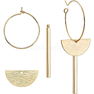 DIY Earring Making Kit, Including Brass Micro Pave Cubic Zirconia Charms, Brass Pendants & Huggie Hoop Earring Findings, with Loop and Jump Ring, Real 18K Gold Plated, Pendants: 12pcs/box(DIY-BC0004-32)