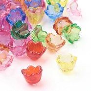 Mixed Color Transparent Acrylic Beads, Tulip Flower, Bead Caps For Jewelry Making, Lily of the Valley, about 10mm wide, 6mm thick, hole:1.5mm, about190pcs/50g(X-PL548M)