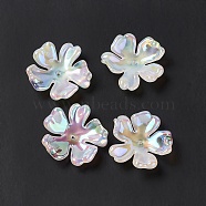 Opaque Acrylic Bead Caps, AB Color, 5-Petal Flower, WhiteSmoke, 31x31.5x7mm, Hole: 1.5mm(OACR-C009-14)
