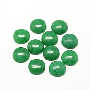 Natural White Jade Cabochons, Dyed, Half Round/Dome, Sea Green, 10x4~5mm(G-R416-10mm-08)