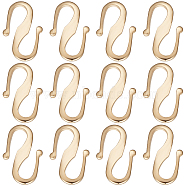 30Pcs Brass S Hook Clasps, Long-Lasting Plated, Real 24K Gold Plated, 12x7.5x1mm(KK-BBC0008-69)