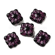 Opaque Acrylic Beads, Flower, Black, 9x10.5x3.5mm, Hole: 1.6mm, about: 1990pcs/500g(OACR-Z005-28)