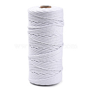 Cotton String Threads, Macrame Cord, Decorative String Threads, for DIY Crafts, Gift Wrapping and Jewelry Making, White, 3mm, about 109.36 Yards(100m)/Roll.(OCOR-T001-02-41)