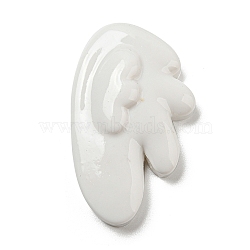 Opaque Resin Angel Wing Decoden Cabochons, White, 31x18.5x6.5mm(CRES-I029-06C)