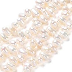 Natural Cultured Freshwater Pearl Beads Strands, Grade 5A, Rice, Antique White, 7~10.5x5~5.5mm, Hole: 0.7mm, about 71~72pcs/strand, 13.39''~13.78''(34~35cm)(PEAR-J007-51)