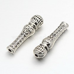 Tibetan Style Alloy Dorje Vajra Beads for Buddha Jewelry Making, Antique Silver, 34x9x7.5mm, Hole: 2mm(PALLOY-F043-03)