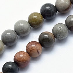Natural Ocean Agate/Ocean Jasper Beads Strands, Round, 6mm, Hole: 1mm, about 60pcs/strand, 15.3 inch(39cm)(G-G716-03-6mm)