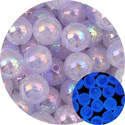 Luminous Acrylic Bead, Round, Medium Purple, 12mm, 5pcs/bag(PW23060817067)