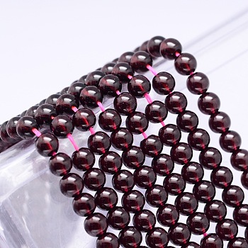 Mozambique Import Natural Grade AAAA Garnet Round Beads Strands, 5mm, Hole: 1mm, about 80pcs/strand, 16 inch