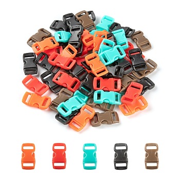 5 Colors POM Plastic Side Release Buckles, Cord Bracelet Clasps, 29x15x6mm, Hole: 11x3.5mm, Mixed Color, 29x15x6mm, Hole: 11x3.5mm, 60pcs/bag