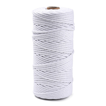 Cotton String Threads, Macrame Cord, Decorative String Threads, for DIY Crafts, Gift Wrapping and Jewelry Making, White, 3mm, about 109.36 Yards(100m)/Roll.