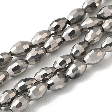 6mm Silver Oval Glass Beads